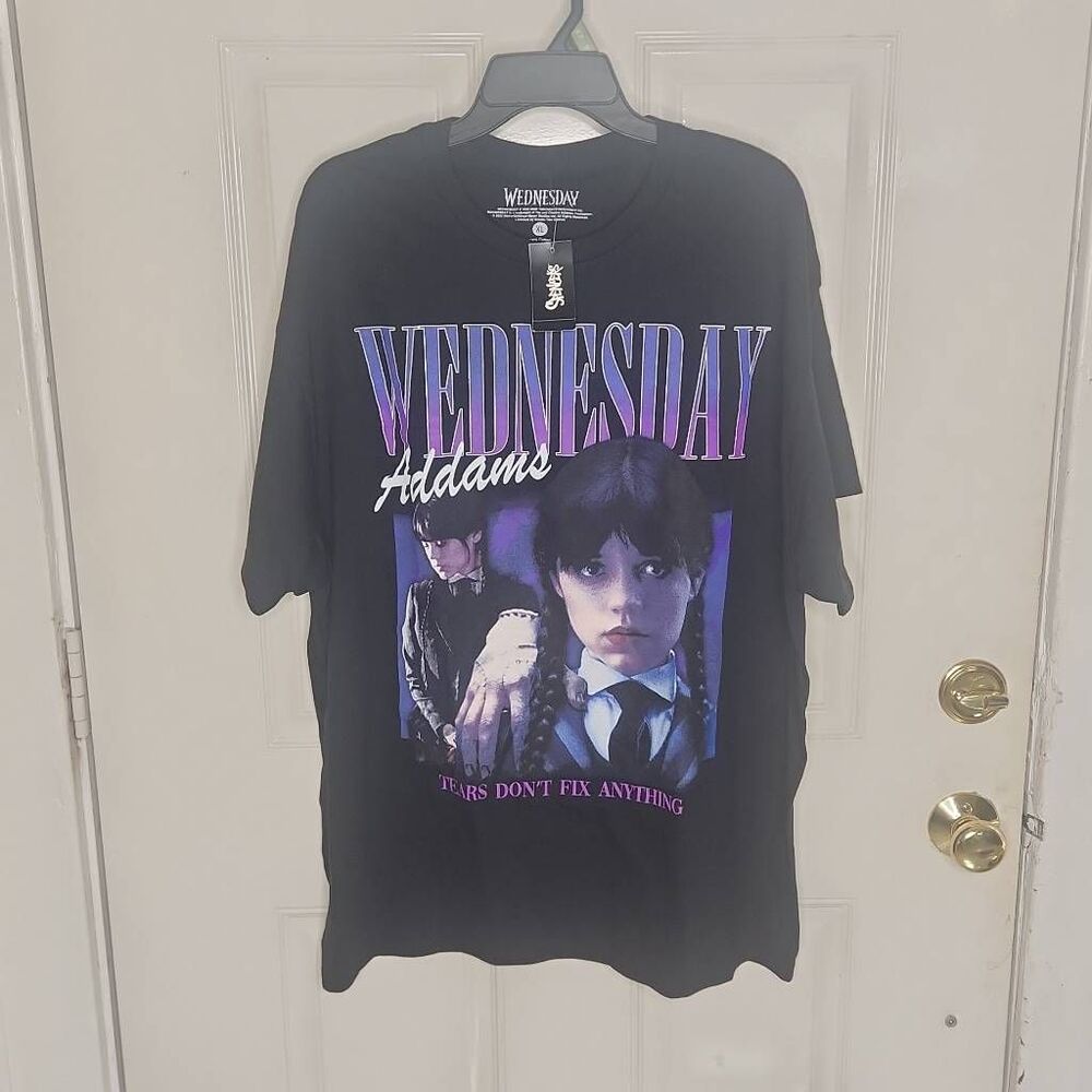 Wednesday Addams Tears don't fix anything black tshirt Unisex XL